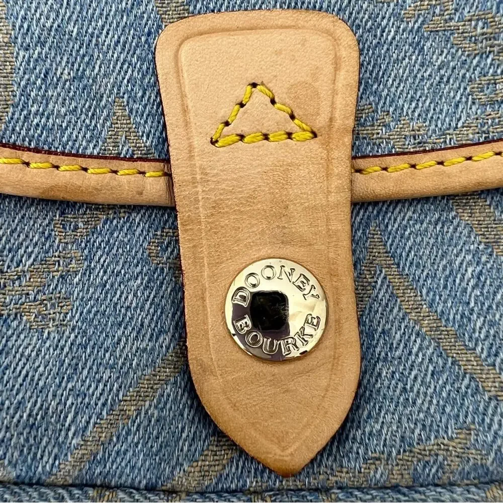 Dooney & Bourke Denim Wristlet Coin Purse Signature Logo Monogram USA Vintage